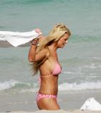 Tara Reid shows her body in small bikini at the beach in Miami